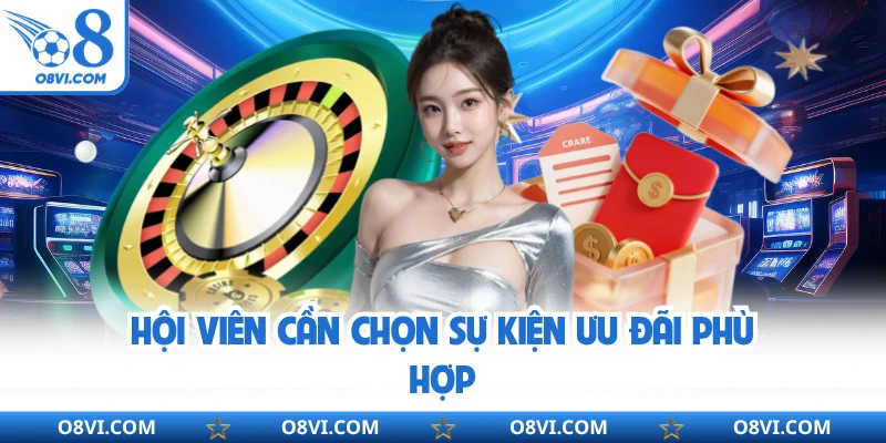 Hội viên cần chọn sự kiện ưu đãi phù hợp